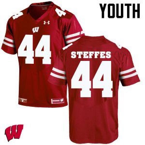 Youth Wisconsin Badgers NCAA #44 Eric Steffes Red Authentic Under Armour Stitched College Football Jersey KK31G21PS